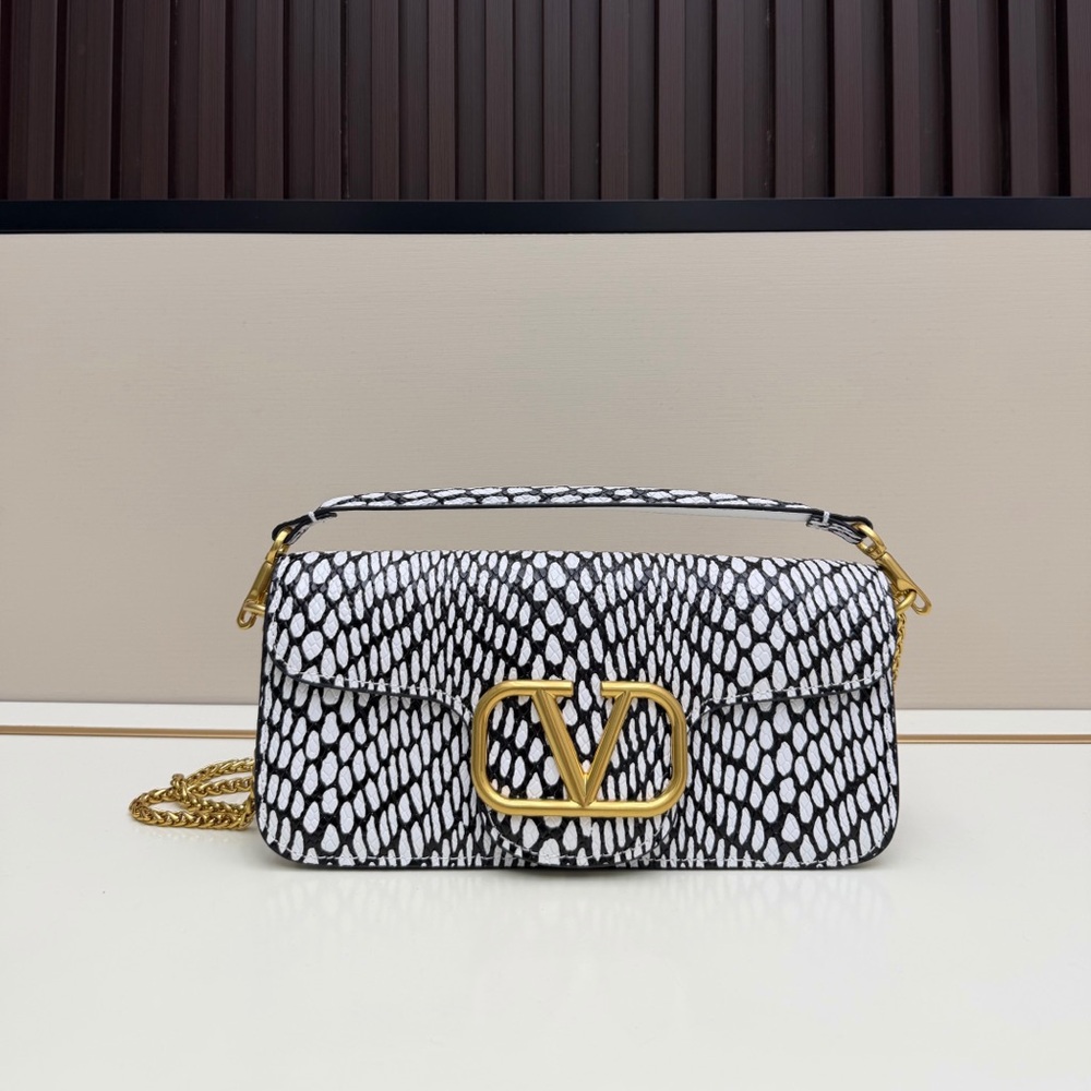 Valentino Garavani Black & White Printed Shoulder Bag